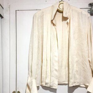 VINTAGE A.J. MANDY PLEATED FRONT SILK SHIRTS SIZE 6
